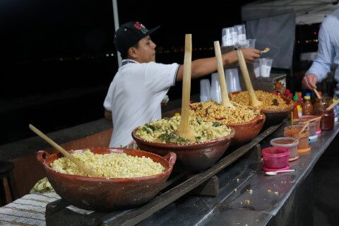 roasted corn on the Malecon during Puerto Vallarta Walking Food Tour