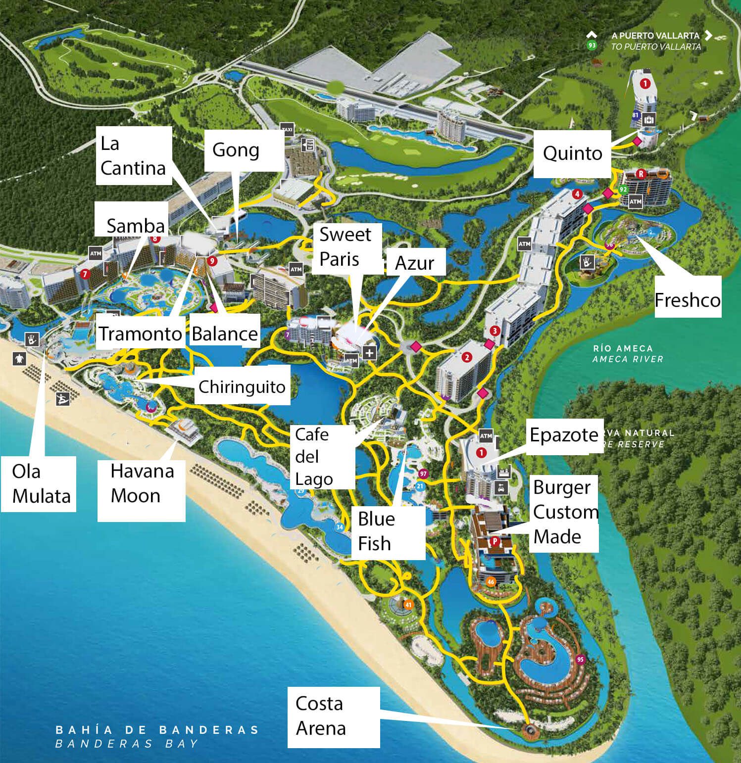 vidanta nuevo vallarta restaurant map