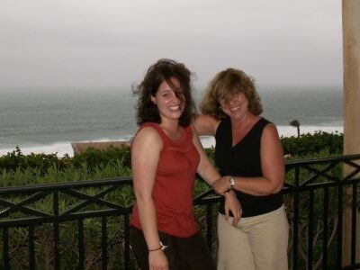 women with wind blown hair