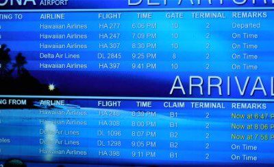 arrivals sign