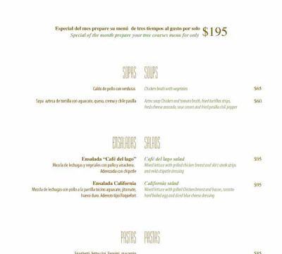 Cafe Del Lago RM Menu 1