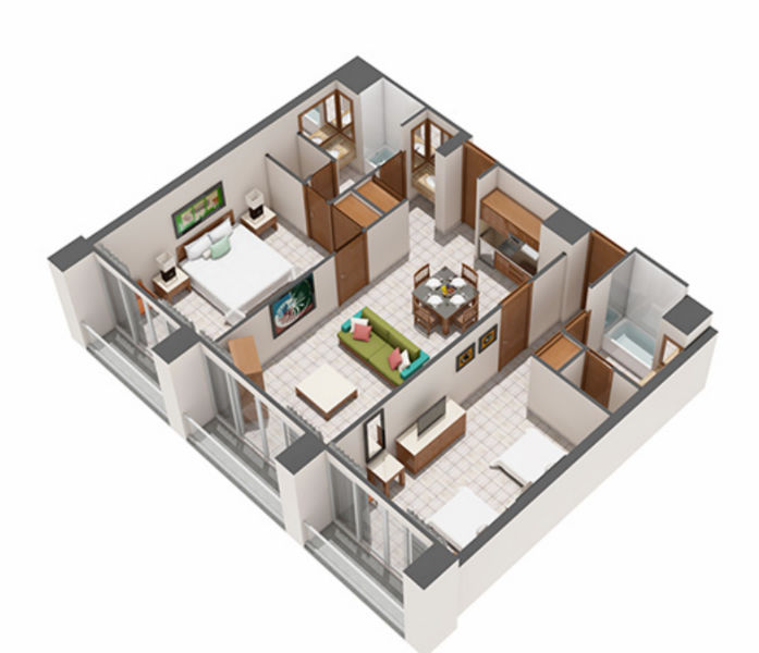 Mayan Palace 2 Bedroom Floor plan